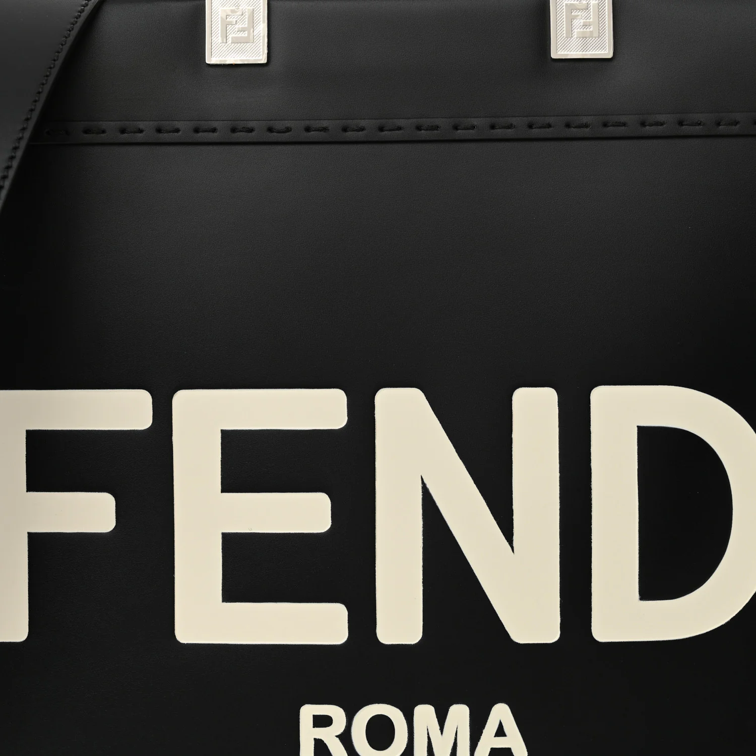 Vitello King Plexiglass Medium Fendi Sunshine Shopper Tote Black White - Top Club