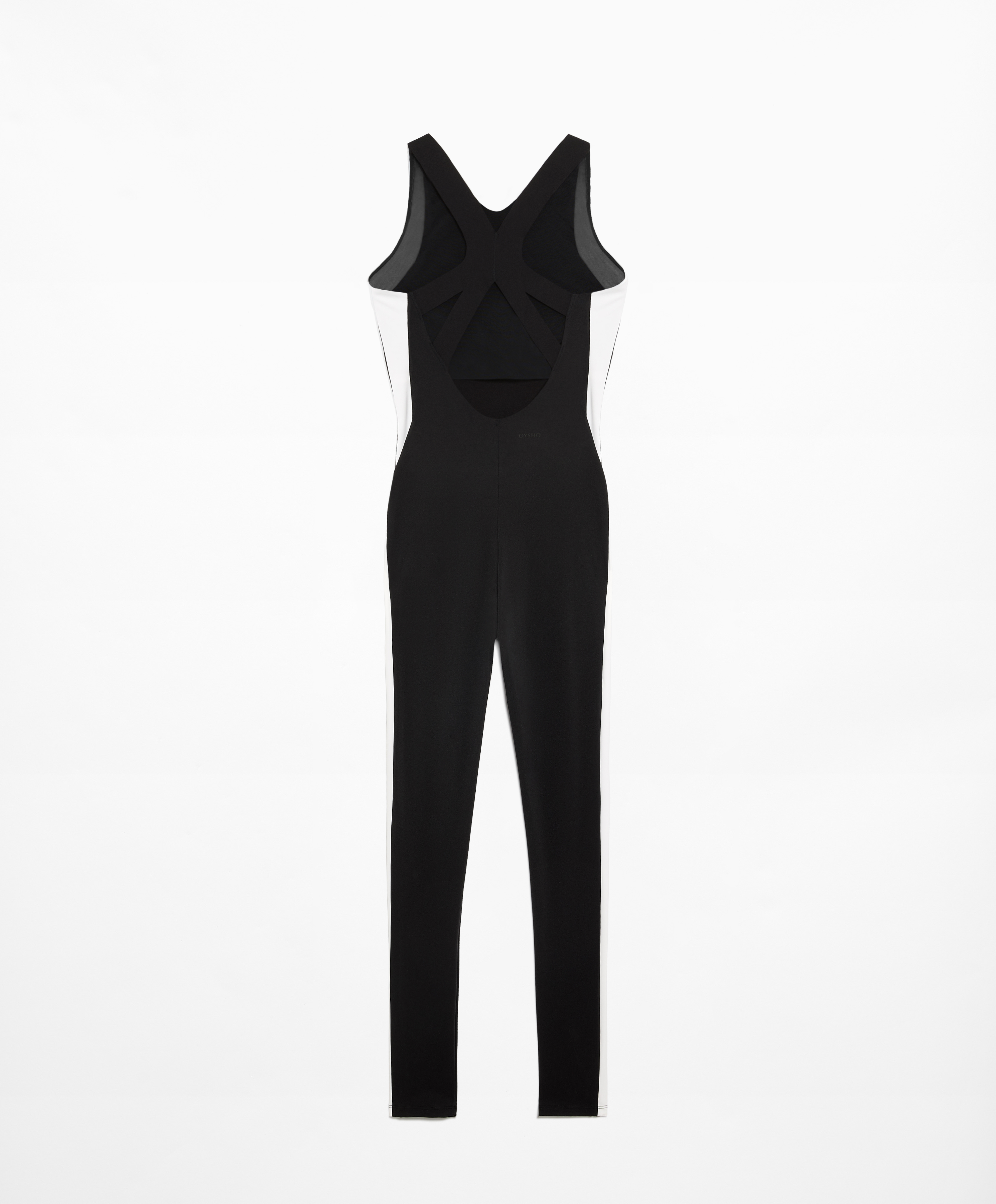 OYSHO Side stripe compressive jumpsuit with open back