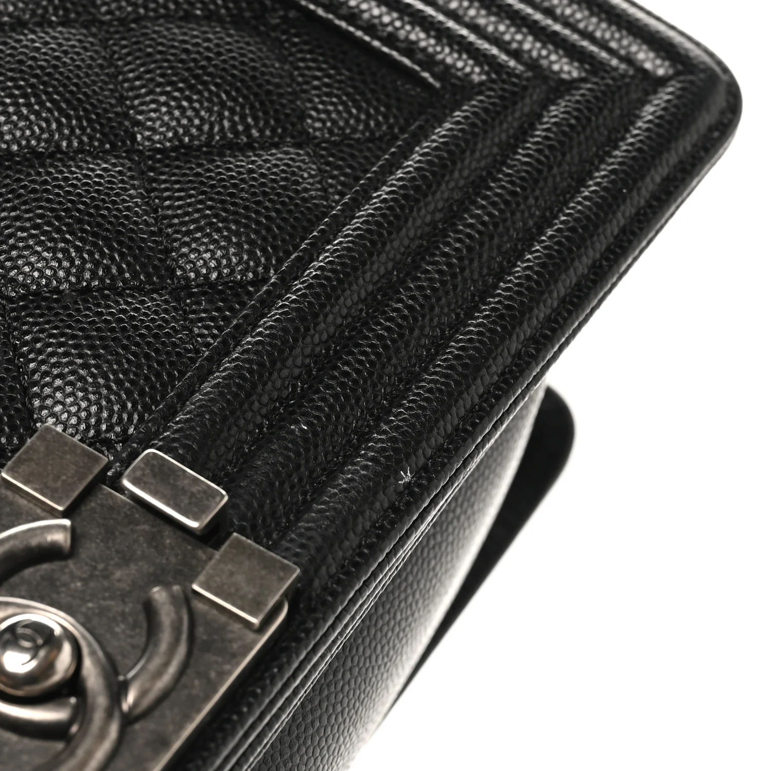 Caviar Quilted Medium Boy Flap Black - Top Club