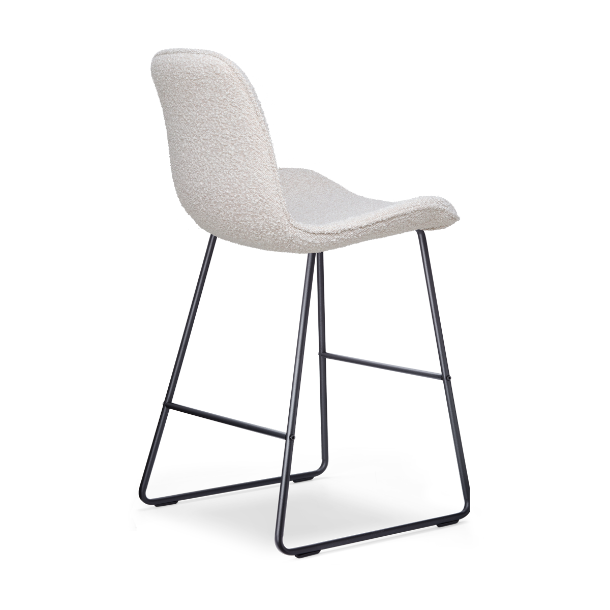 Barkruk Nino-Fé bouclé beige - zwart onderstel -  65 cm