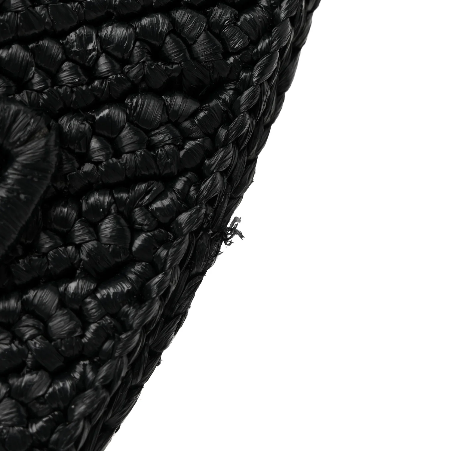 Yarn Raffia Effect Crochet Triangle Shoulder Bag Black - Top Club