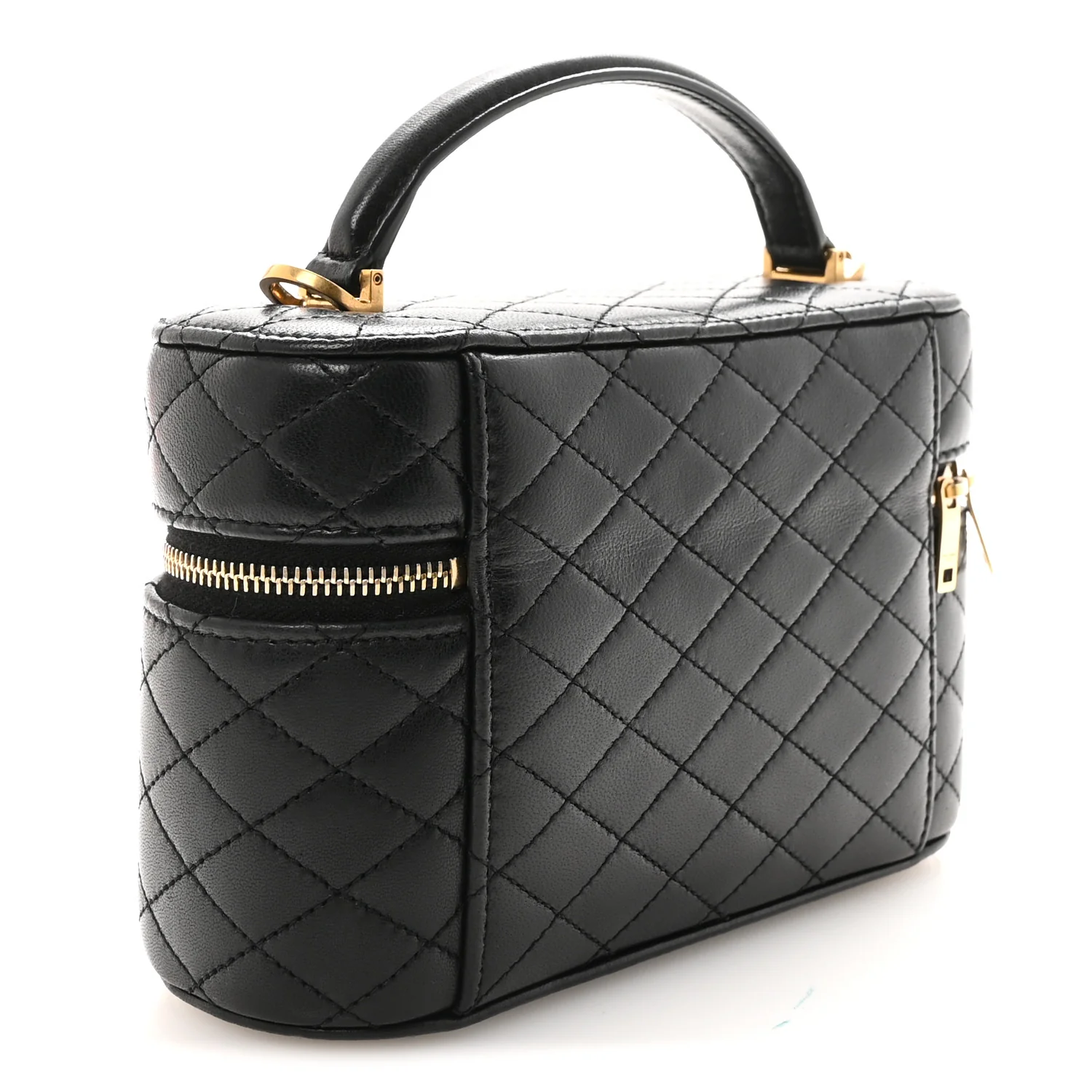 Lambskin Quilted Mini Gaby Vanity Case Black