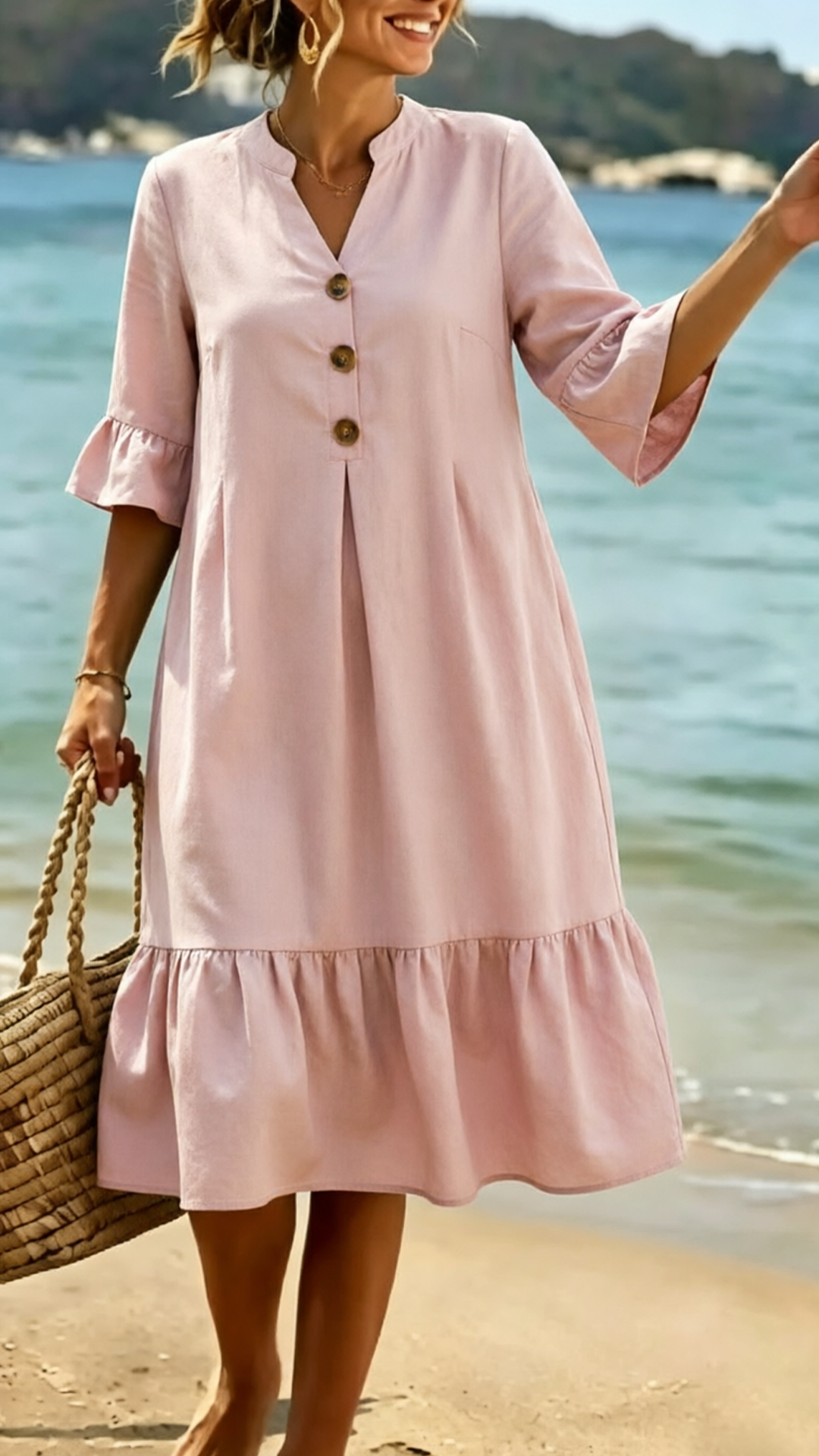 Women's Cotton-Blend Polka Dot Ruffle Hem Dress - Nordfashionstorm - Women's Clothing, Fashion for You - Nordfashionstorm.com