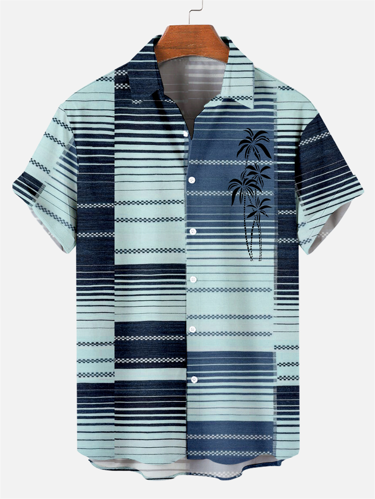 Suitmens Men's Hawaiian Bowling Print Shirt Three-Piece Set 049