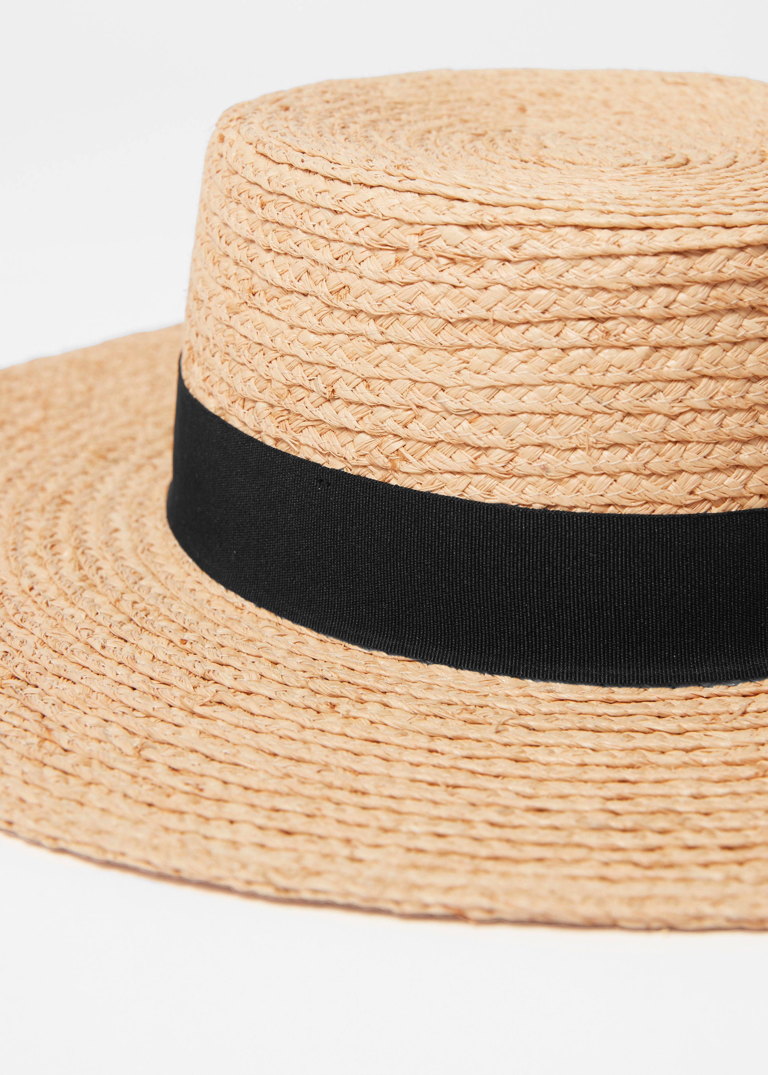 & Other Stories GROSGRAIN-TRIMMED RAFFIA STRAW HAT