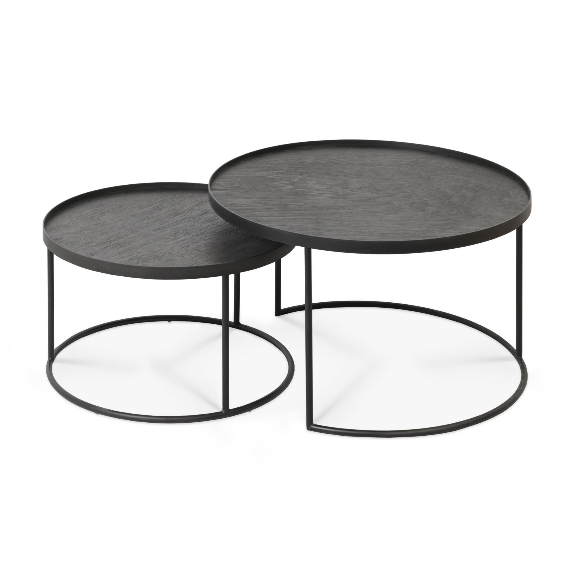 Round tray coffee table - set van 2 - small