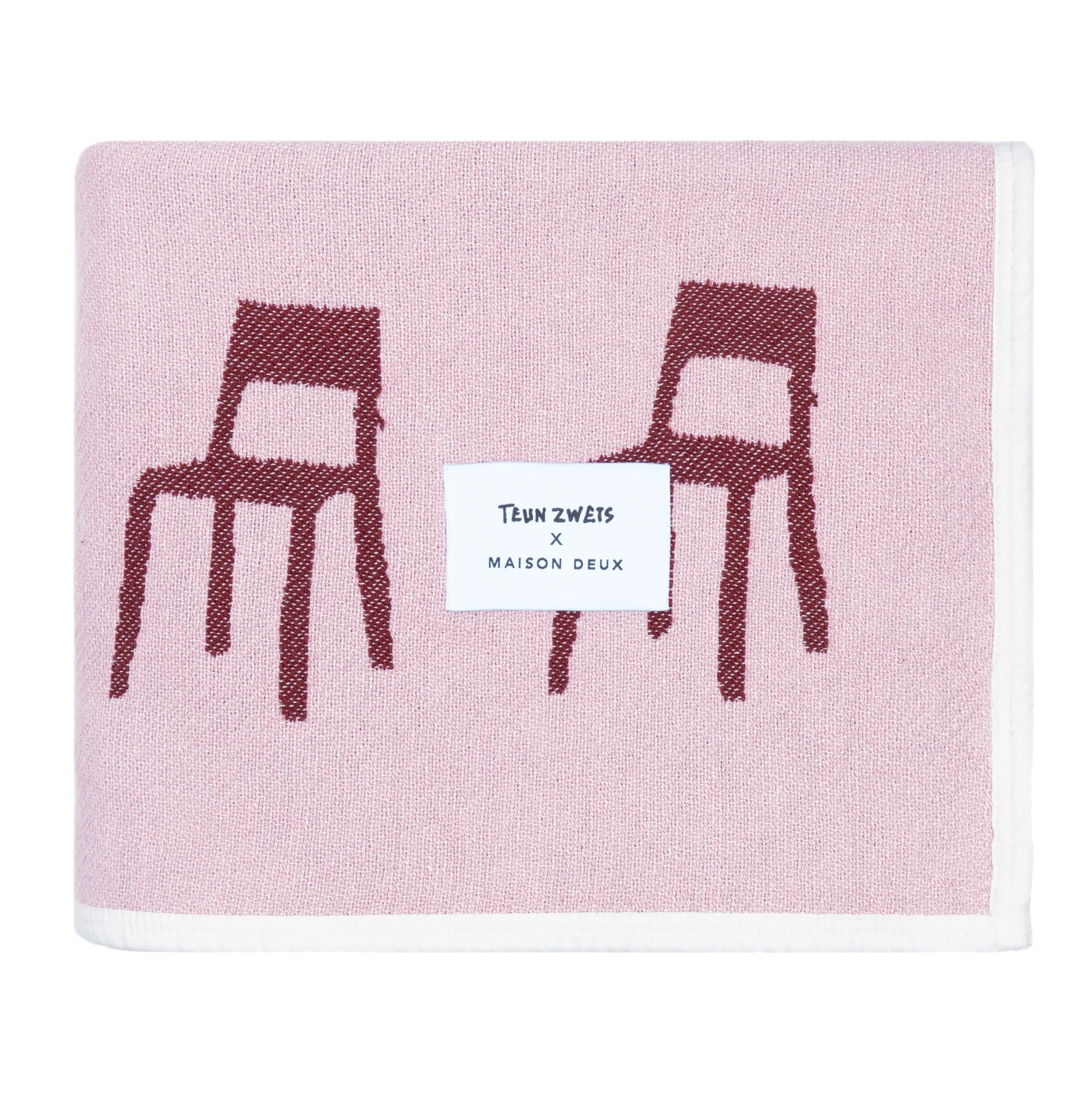 Plaid Splitted Chairs roze bordeaux 140x240 cm