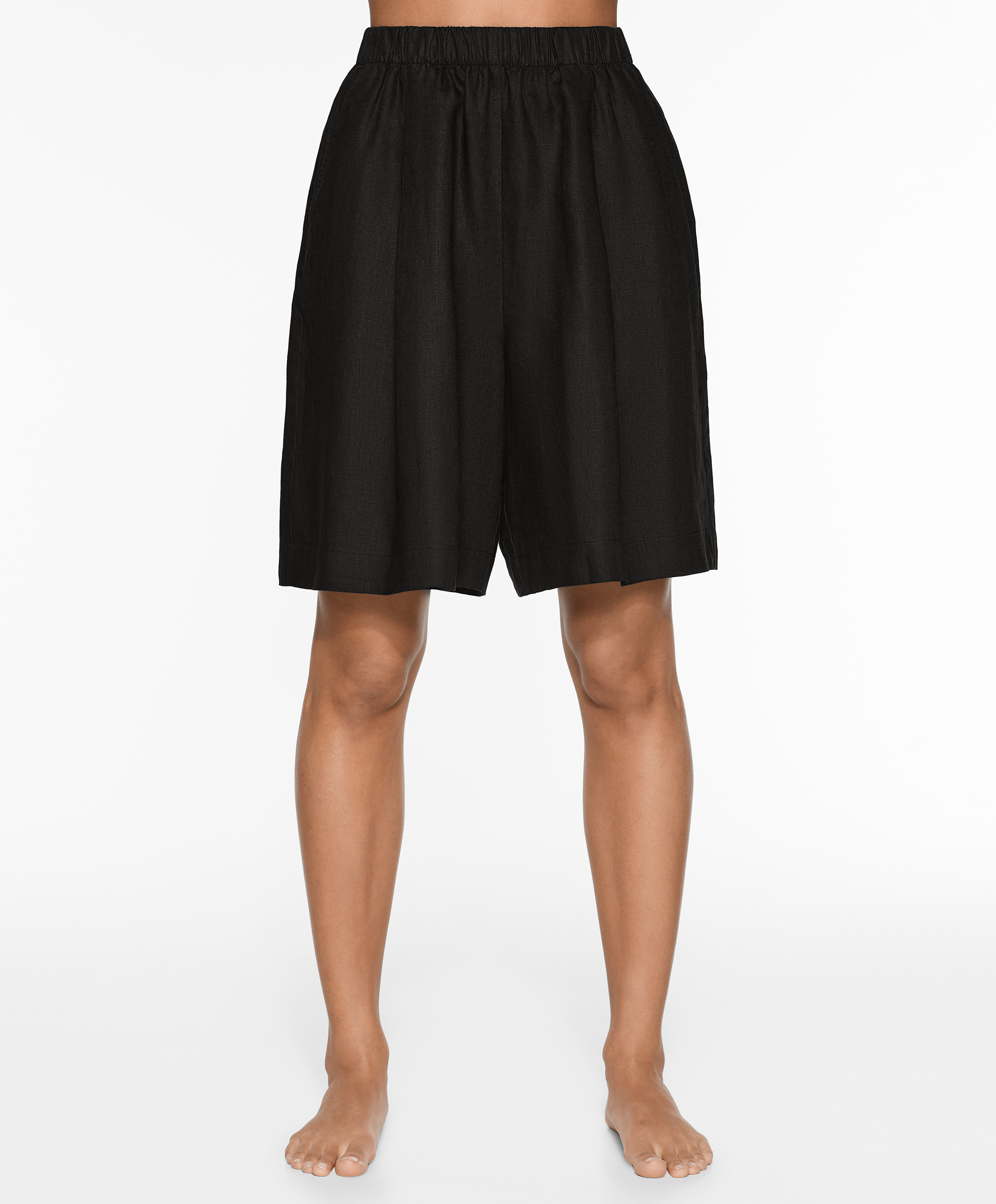 OYSHO 100% linen Bermuda shorts