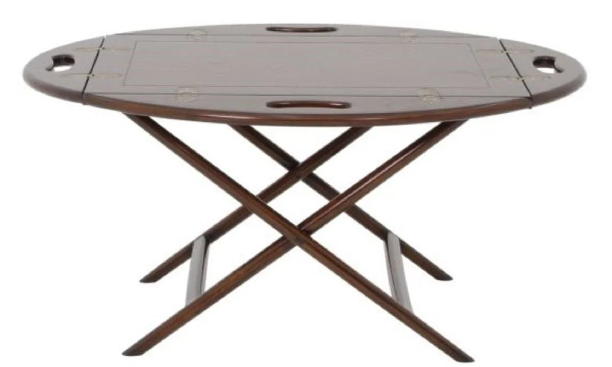 Luxury coffee table / tray dark brown 87 x 66 x H. 42 cm - Oval mahogany living room table - Serving table - Luxury furniture