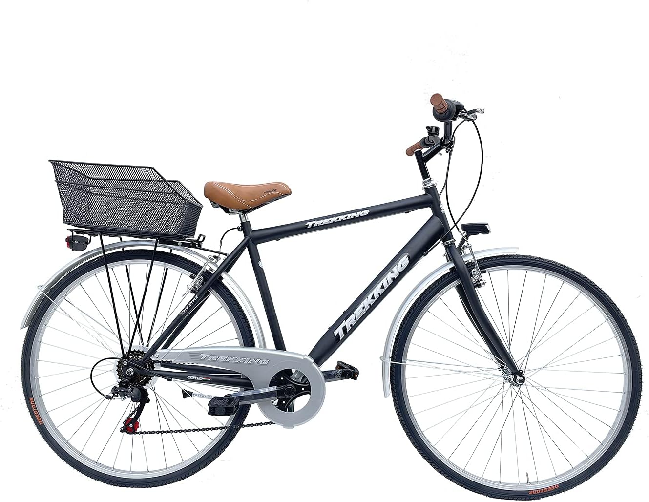 MADICKS Bicicletta Uomo da Passeggio Olanda Misura 28 Bici da città Vintage retrò con Cestino Nero Con Cambio