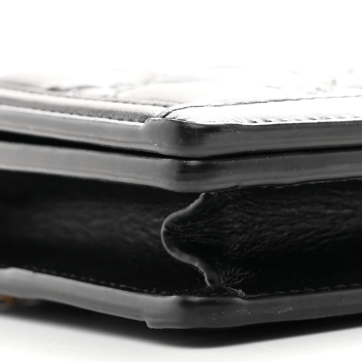 Calfskin GG Matelasse Chain Wallet Black - Top Club