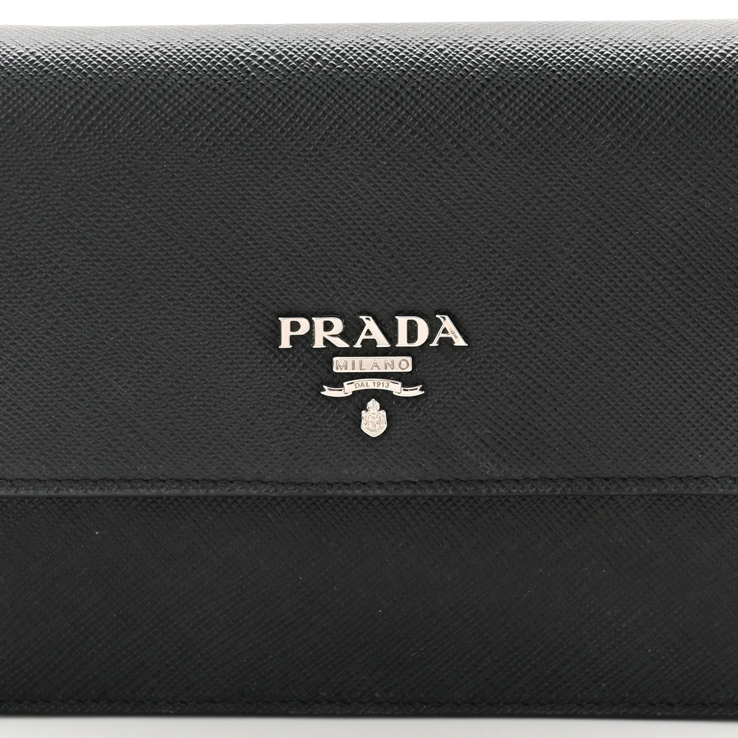 Saffiano Metal Flap Wallet With Strap Black - Top Club