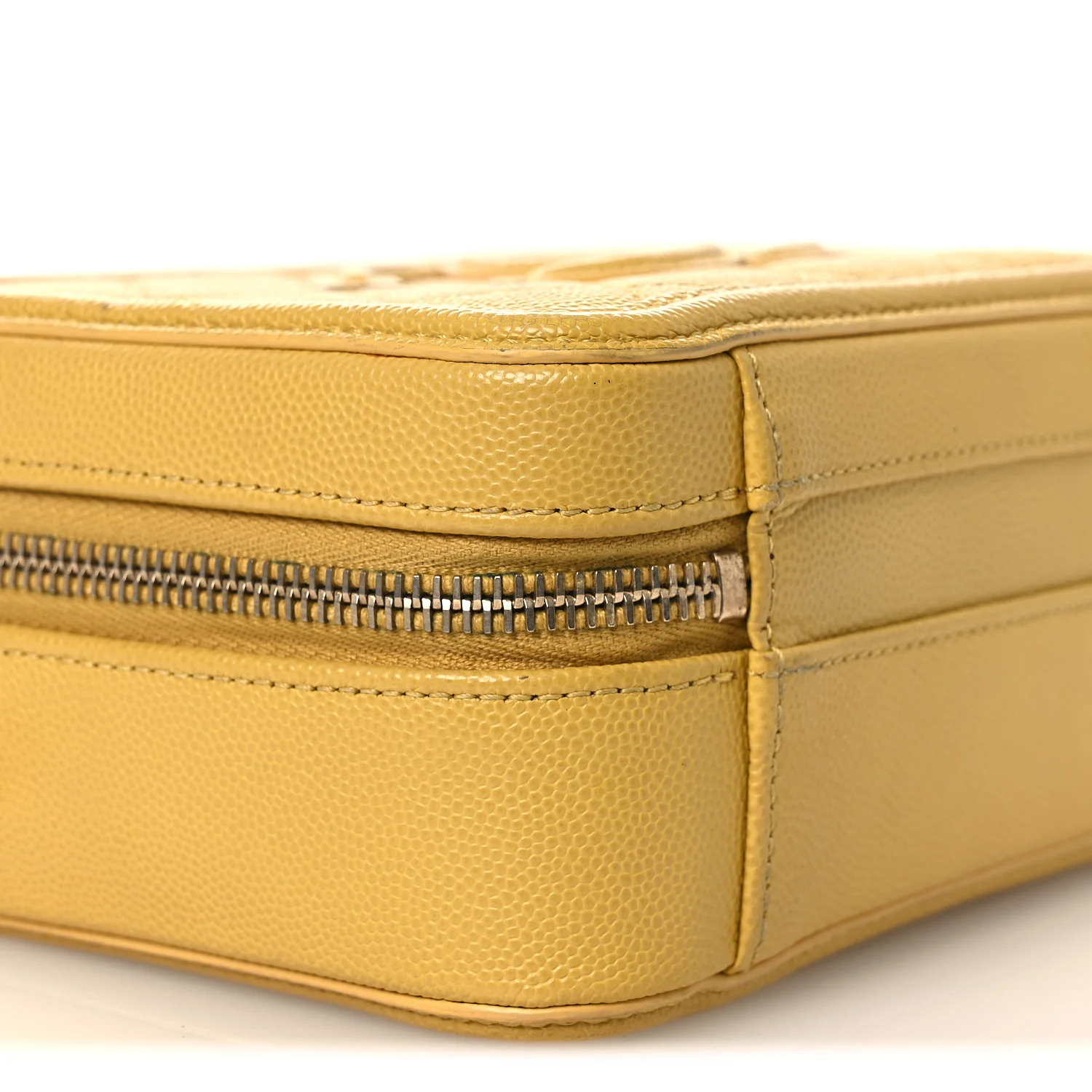 Caviar Quilted Small CC Filigree Vanity Case Yellow - Top Club