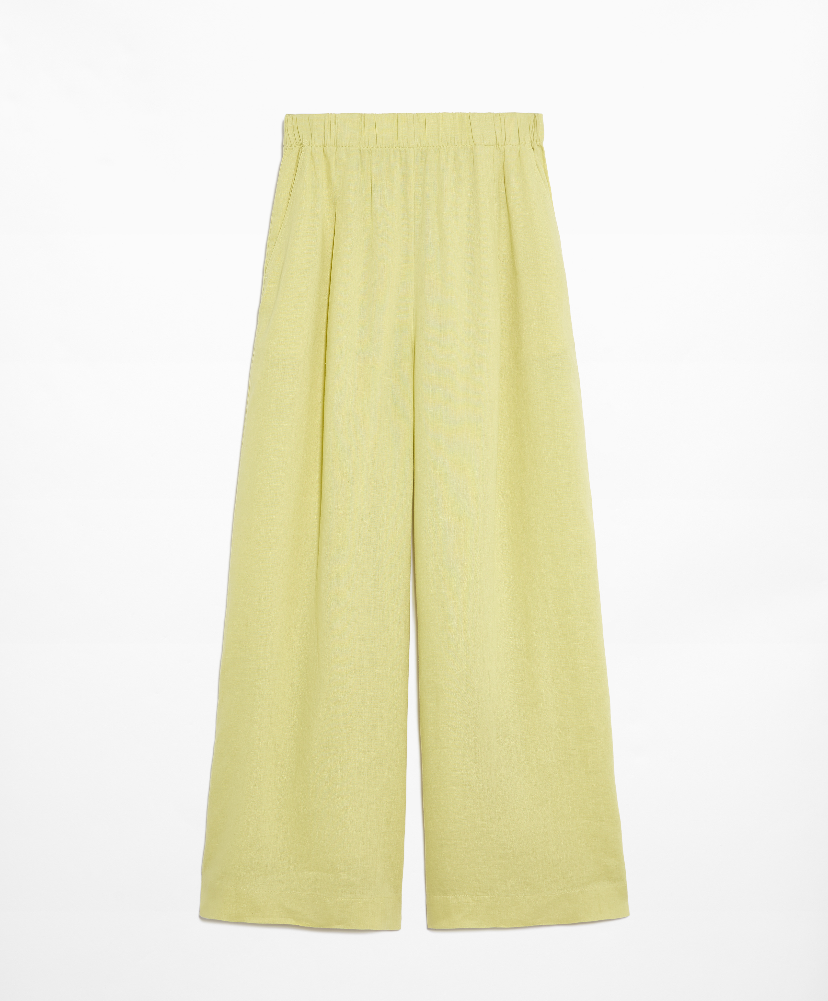 OYSHO 100% linen wide straight-leg trousers