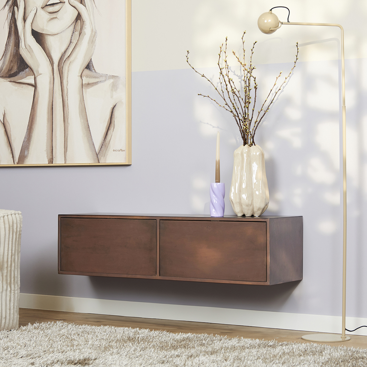 Zwevend Tv-meubel All Brown 120