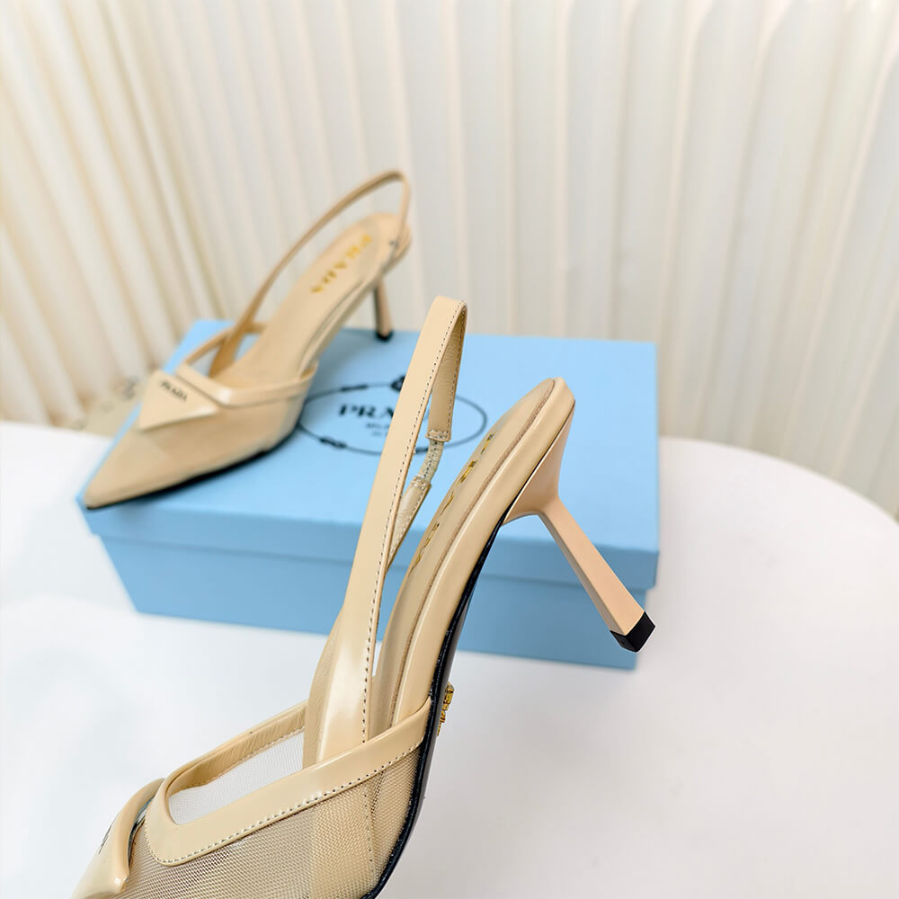 PRADA Mesh fabric slingback pumps - Top Club
