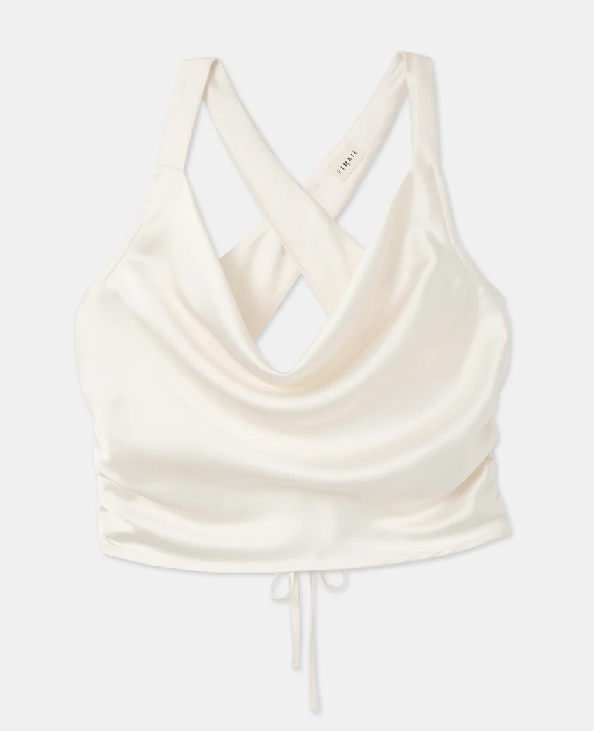 Pimkie Top en satin col bénitier bretelles croisées dos