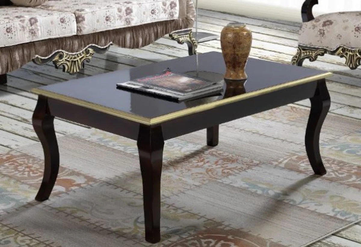 Baroque Living Room Set Brown / Beige / Black / Gold - 2 Sofas & 2 Armchairs & 1 Coffee Table - Baroque Living Room Furniture