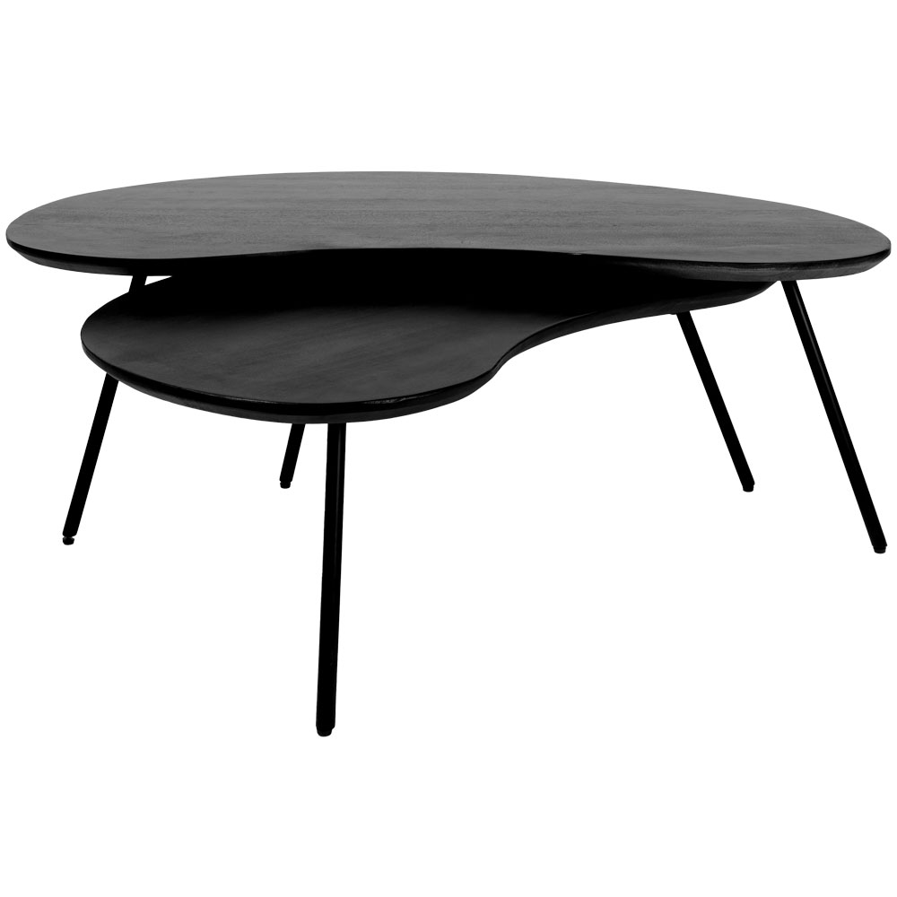 Salontafel Ludo organisch zwart - Set van 2