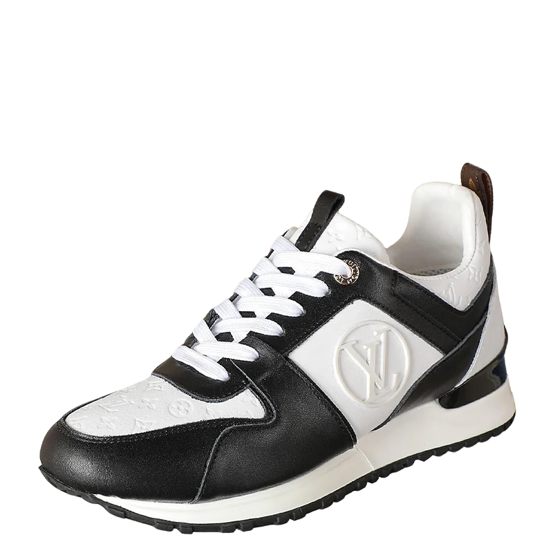Louis Vuitton Women's Black and White Fashion Sneakers with Prominent Logo - Sneaker Replica Workshop