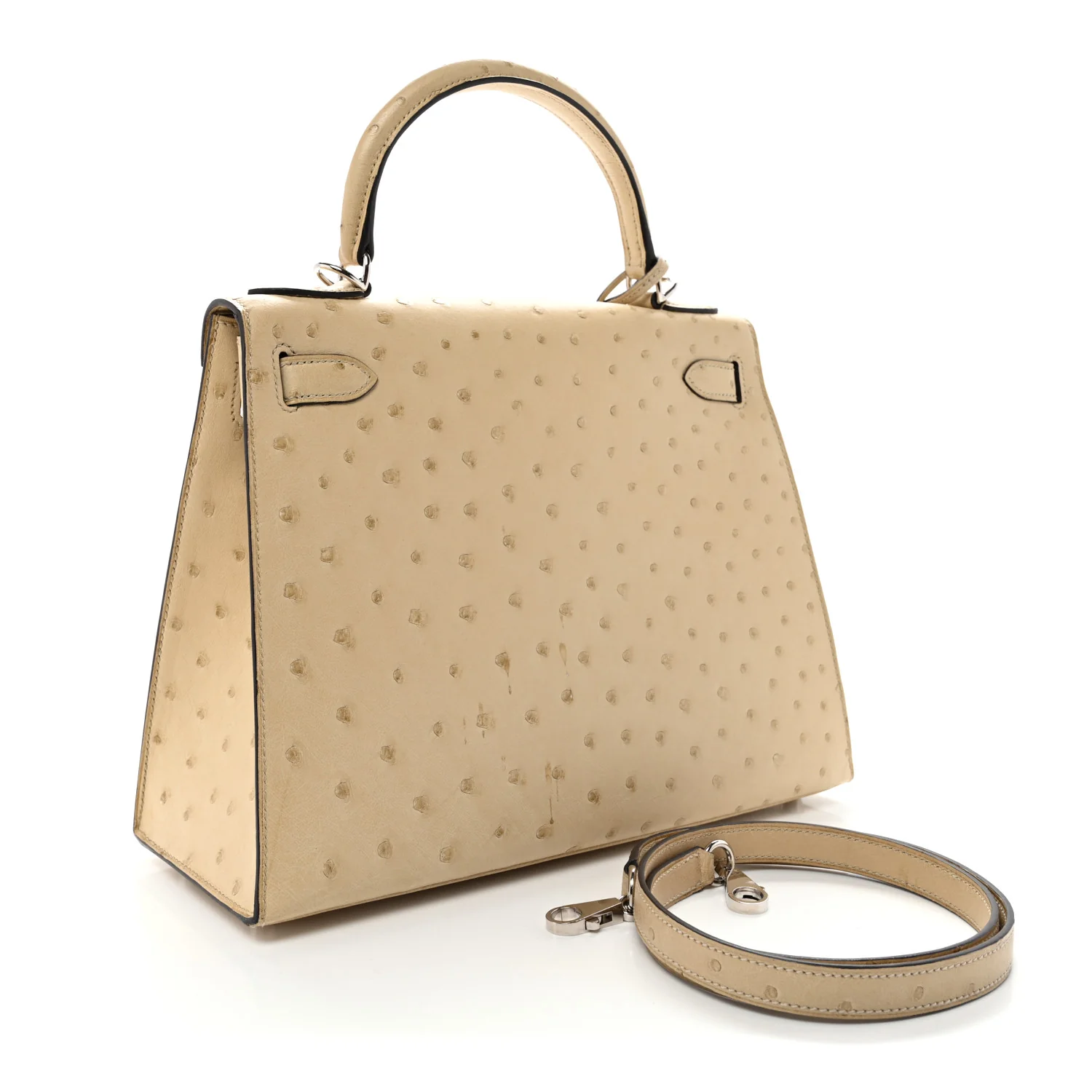 Ostrich Kelly Sellier 28 Parchemin - Top Club