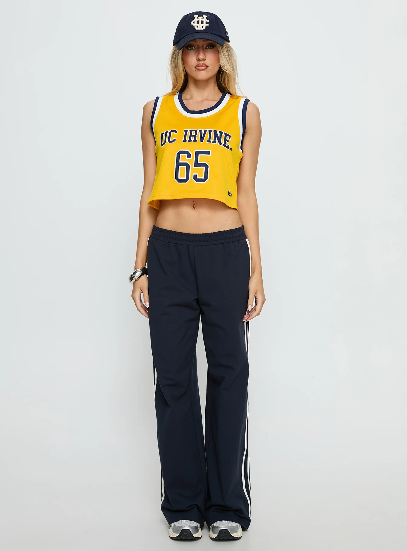 UC Irvine Cropped Basketball Jersey Tank Yellow