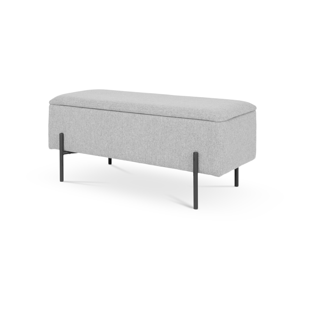 Bankje Marlou met opbergruimte gestoffeerd Marlou gestoffeerd bankje met opbergruimte lichtgrijs - 95 x 46 cm