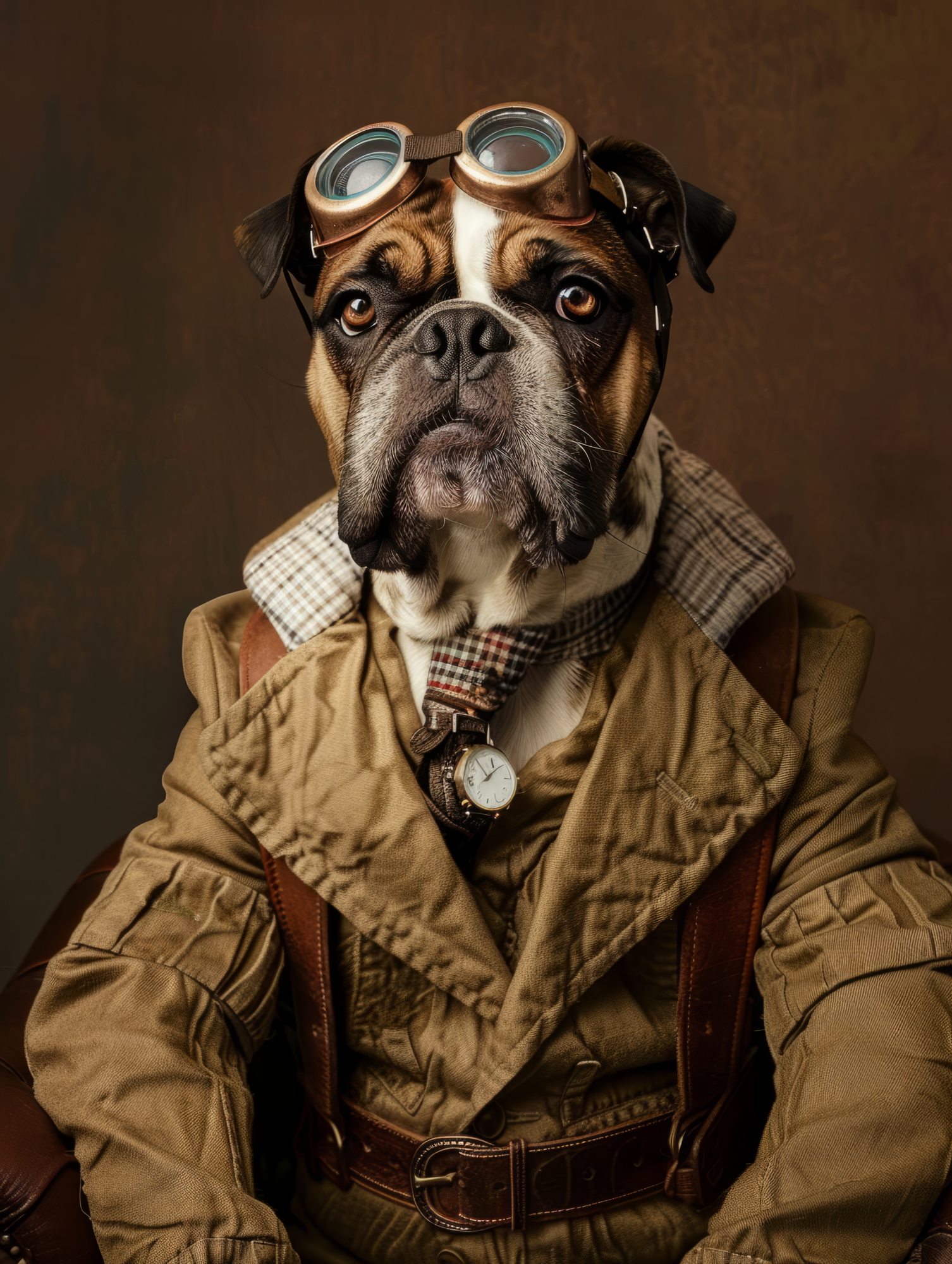 Canvas schilderij van een Brusselse Griffon Hond 100x200 cm