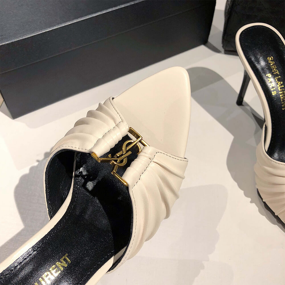 YSL  BABYLONE MULES IN SMOOTH LEATHER - Top Club