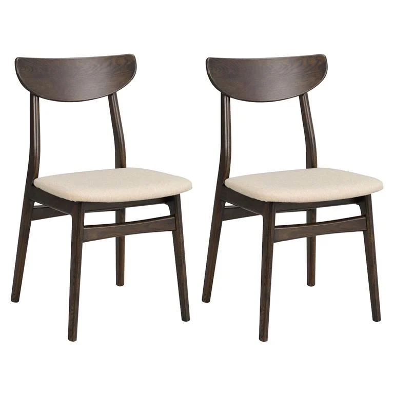 Eetkamerstoel Rodham - set van 2 Donker eiken - Beige