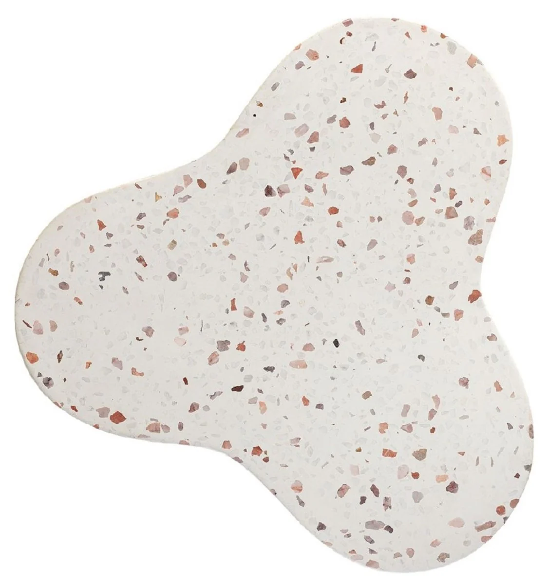 Luxury terrazzo natural stone side table / stool white 41.5 x 41.5 x H. 45 cm - living room furniture - hotel furniture - natural stone furniture - luxury furniture - luxury furnishings
