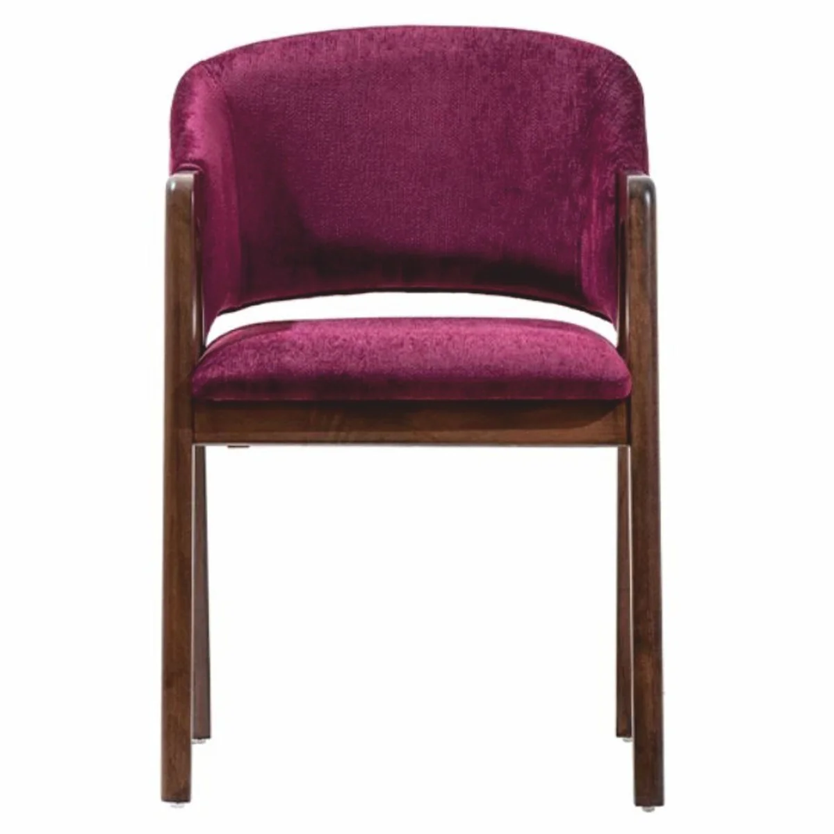 Luxury Velvet Dining Chair with Armrests Purple / Brown - Dining Room Furniture