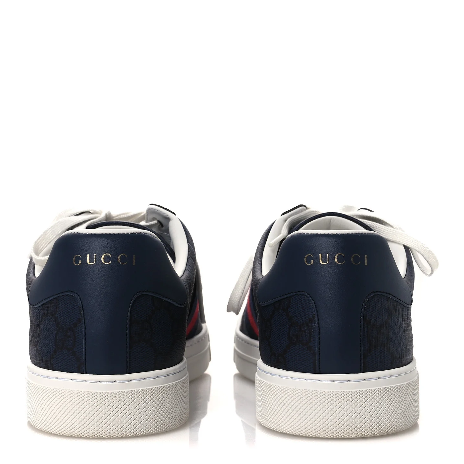 GG Supreme Monogram Web Mens New Ace Sneakers 9.5 Dark Blue - Top Club