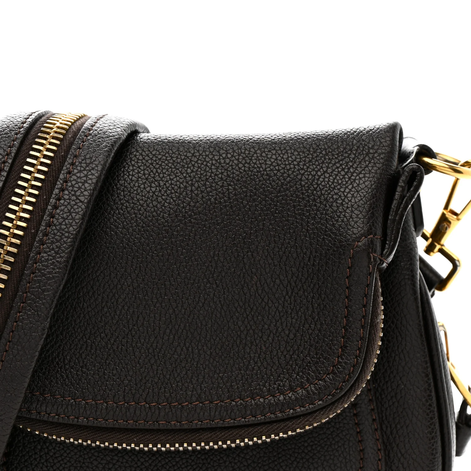 Calfskin Mini Jennifer Crossbody Bag Brown - Top Club