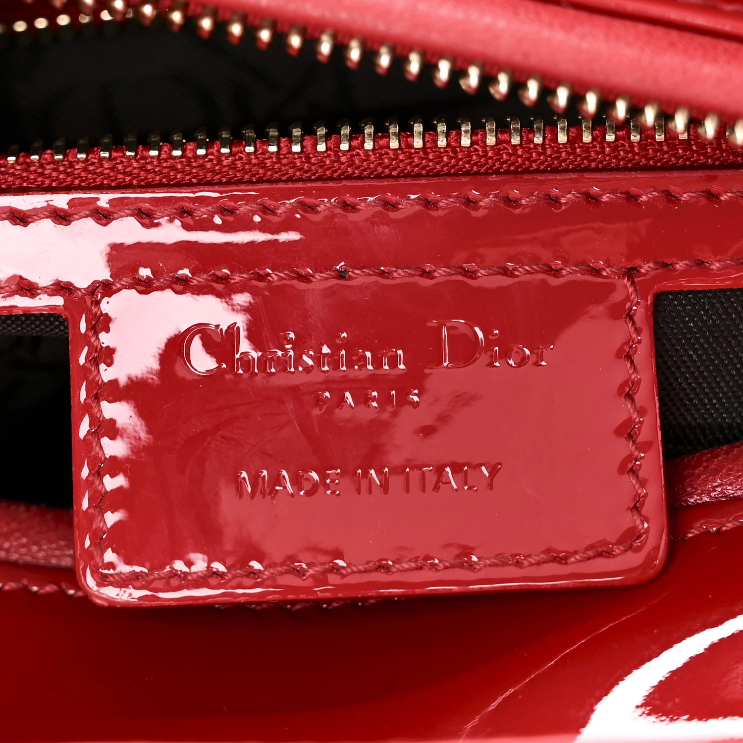 Patent Cannage Medium Lady Dior Red - Top Club