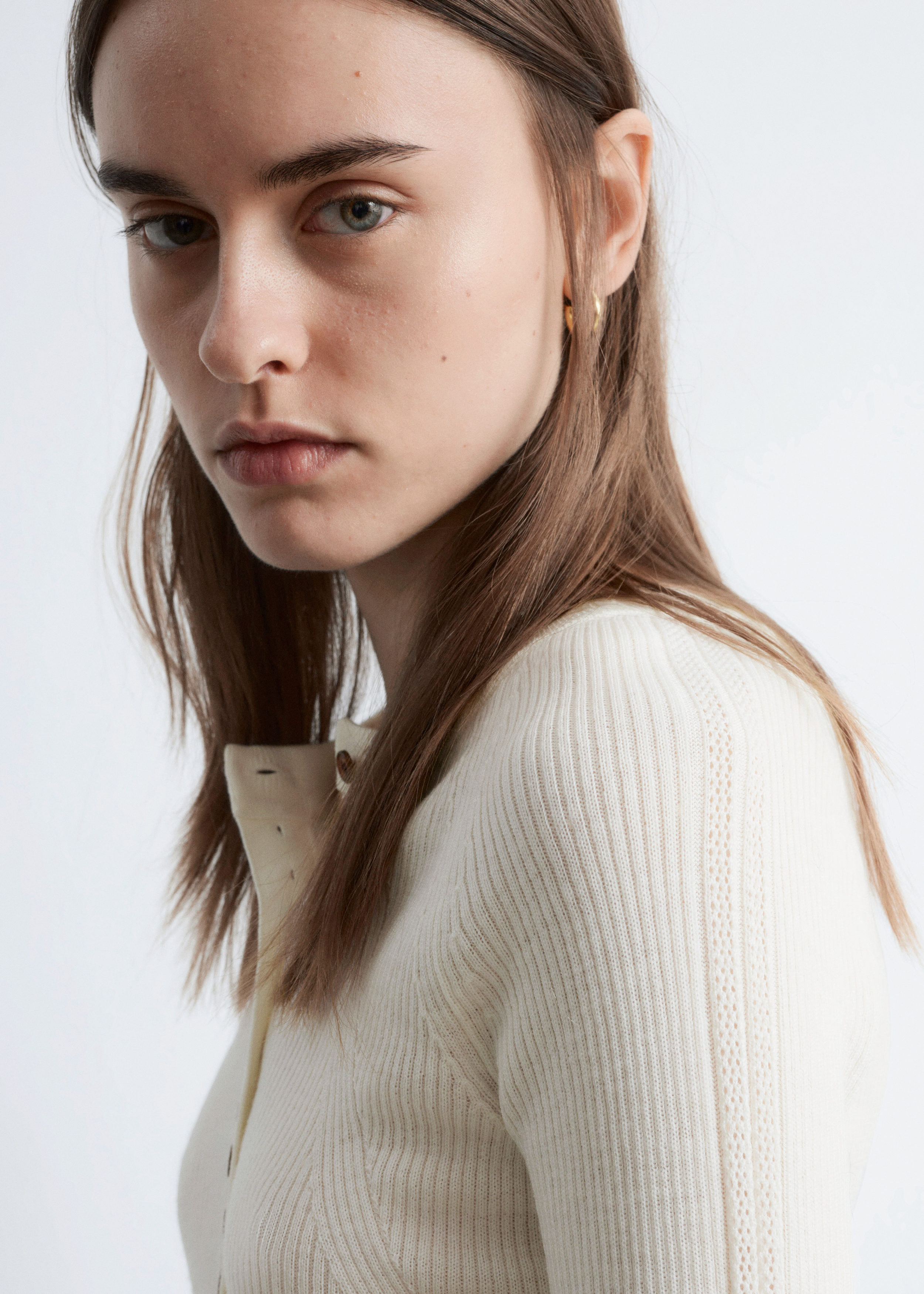 & Other Stories HALF-PLACKET MERINO WOOL TOP