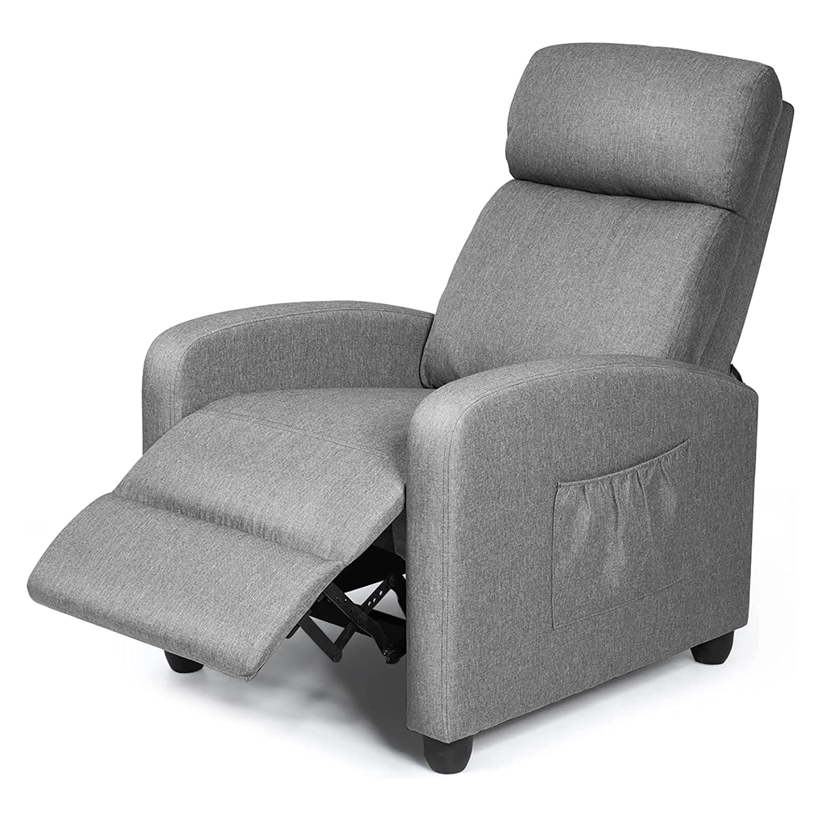BEFOUNDLOVELY Recliner Chair with Adjustable Backrest & Footrest, Living Room Ergonomic Single Sofa with Remote and Side Pocket