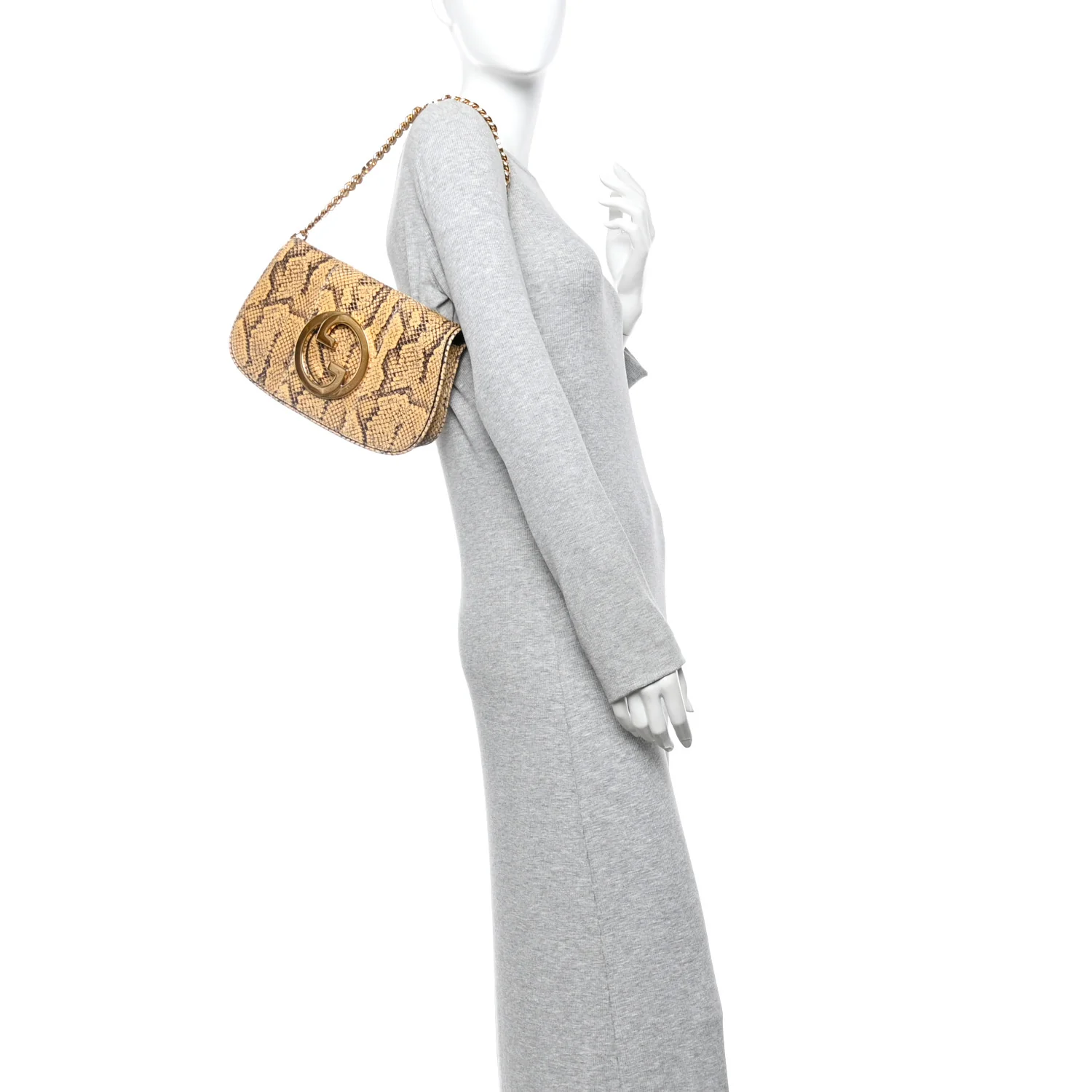 Roxy Snakeskin Blondie Chain Shoulder Flap Bag Roccia