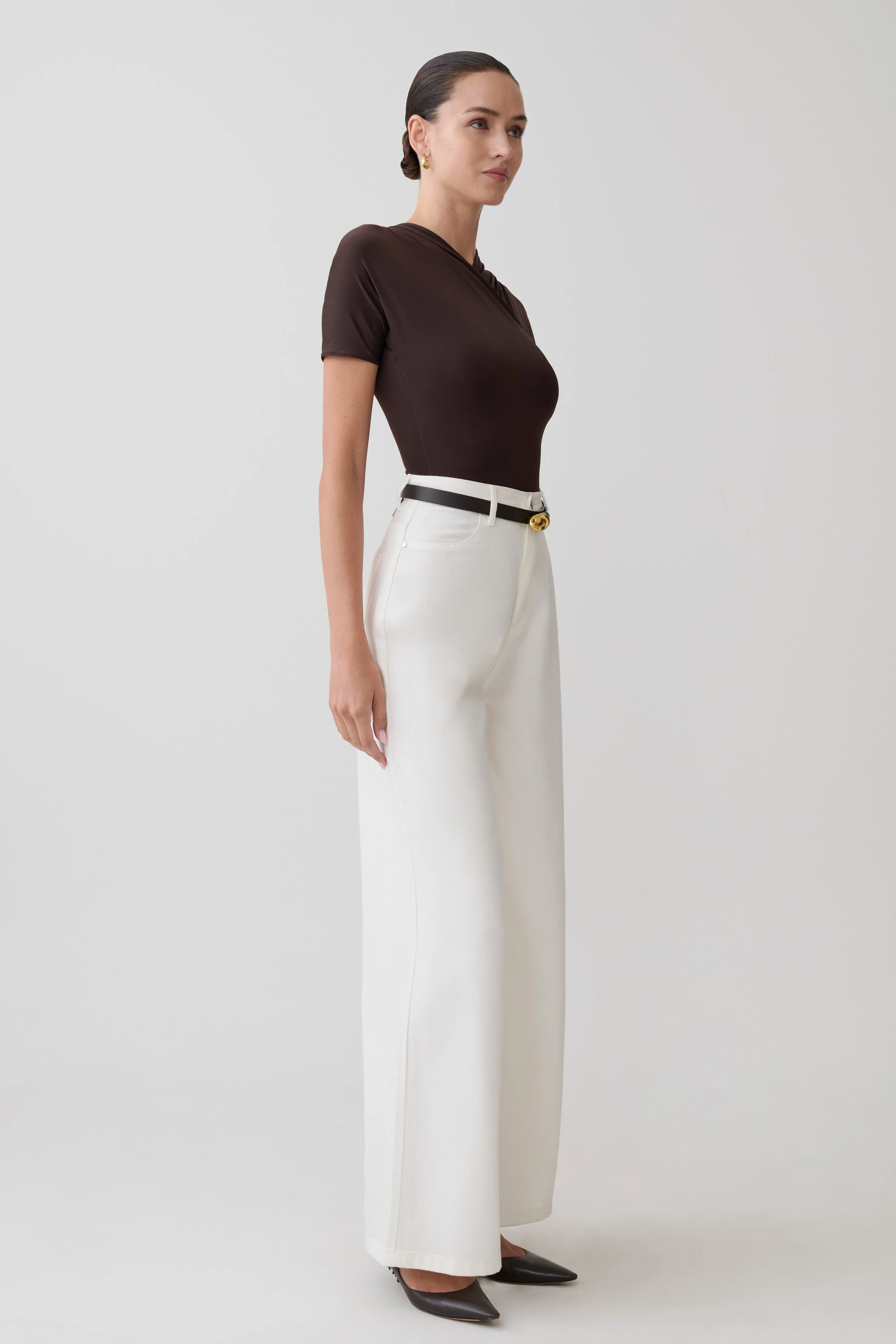 Shae Wide Leg Denim Jeans - White