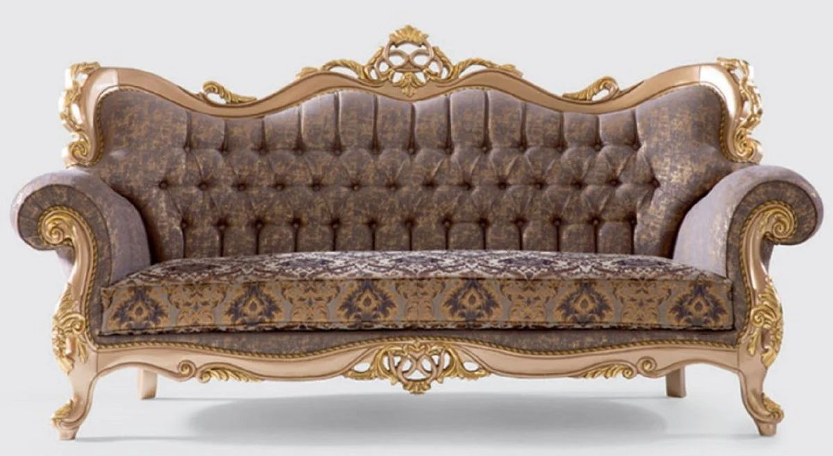 Luxury Baroque Living Room Set Purple / Gray / Gold - 2 Sofas & 2 Armchairs & 1 Coffee Table - Handcrafted Living Room Furniture in Baroque Style - Noble & Magnificent