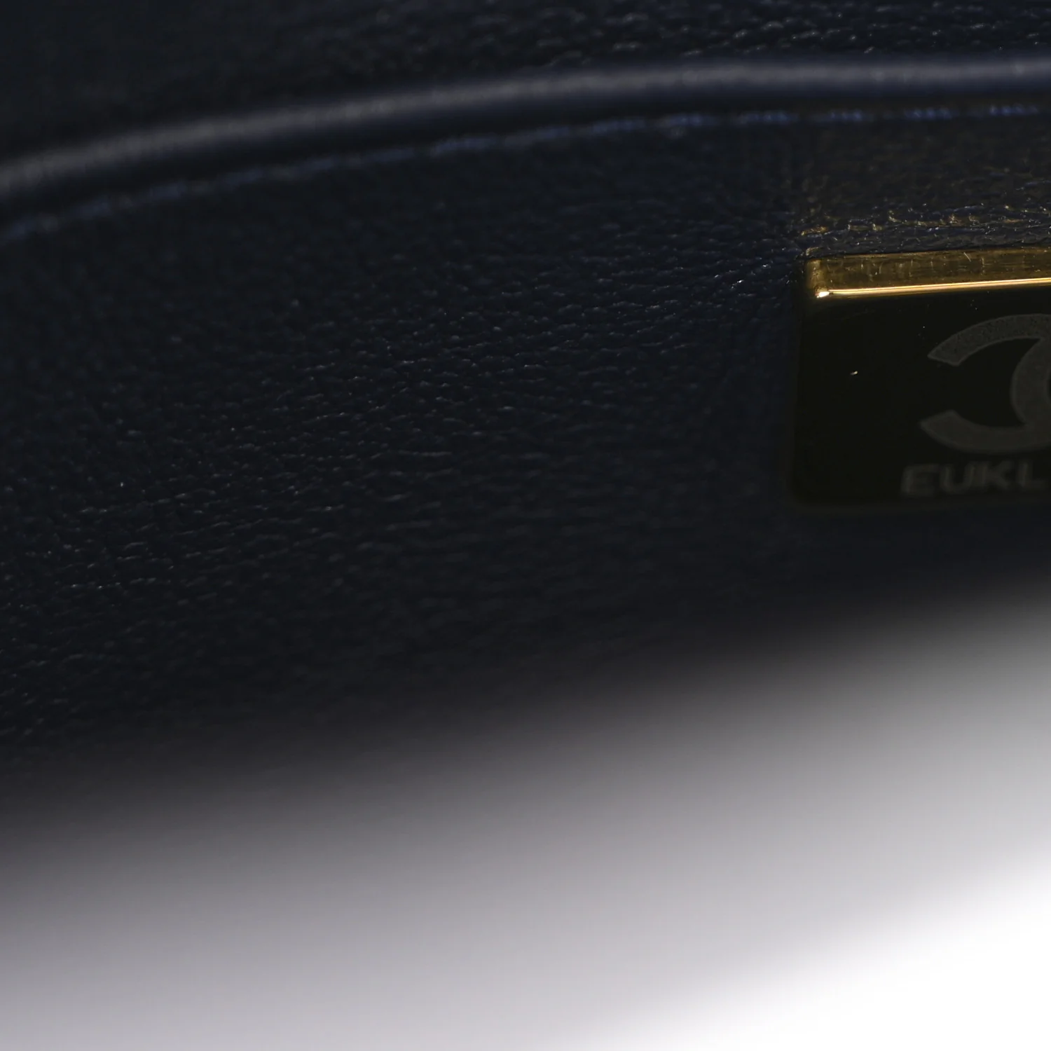 Shiny Caviar Quilted Mini Top Handle Flap Navy Blue - Top Club