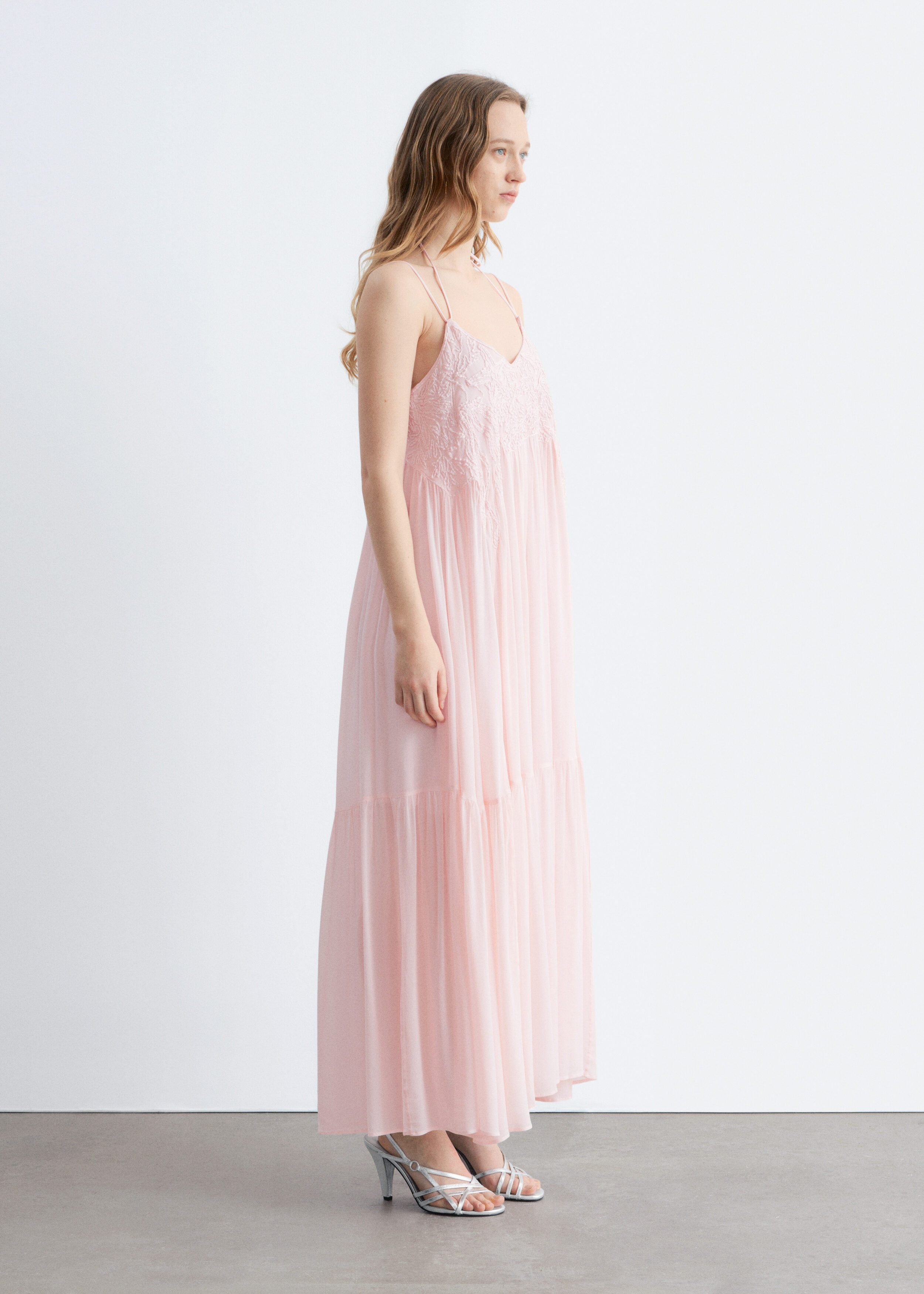 & Other Stories STRAPPY EMBROIDERED MAXI DRESS