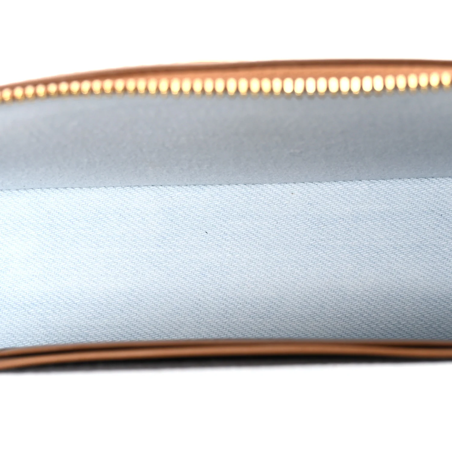 Washed Denim Calfskin Quilted Top Handle Slim Vanity Case With Chain Blue Brown - Top Club