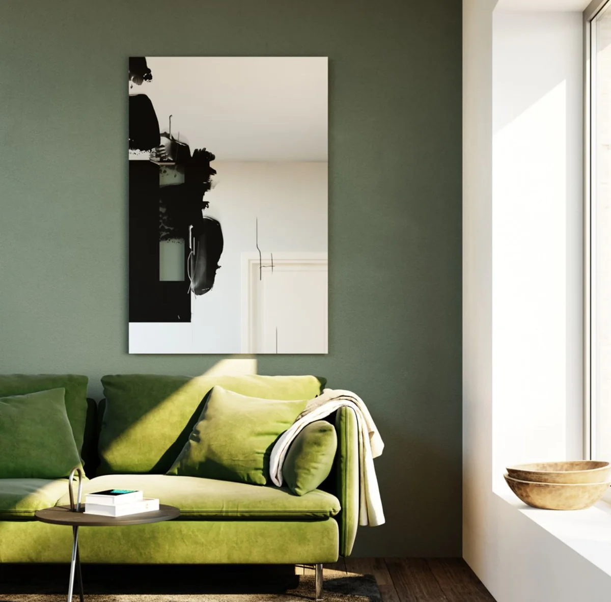 Designer living room wall mirror black 101 x H. 150 cm - luxury furniture