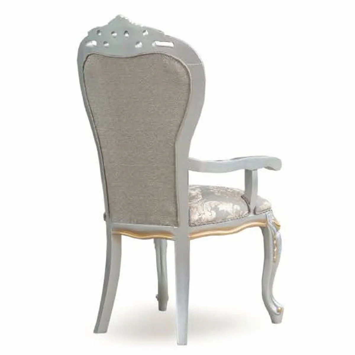 Luxury Baroque Dining Room Set Gray / Silver / Gold - 1 Dining Table & 8 Chairs