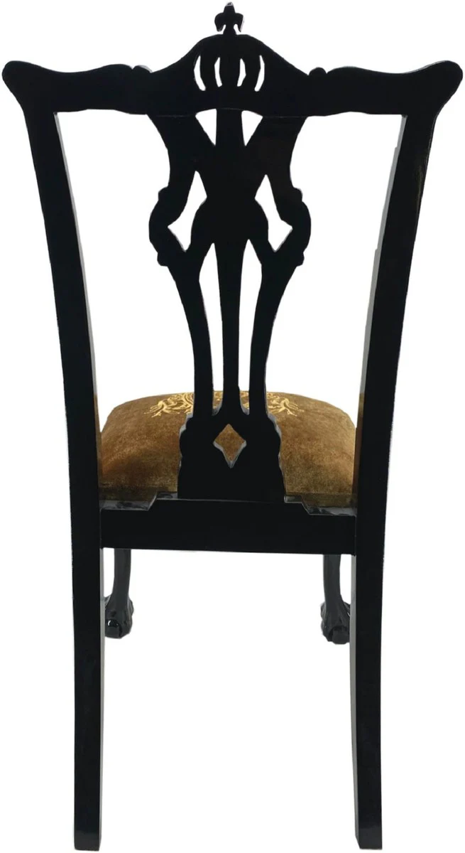 Pompöös by Luxury Baroque Dining Room Chair Gold / Black - Pompööser Baroque Chair designed by Harald Glööckler - Baroque Dining Room Furniture