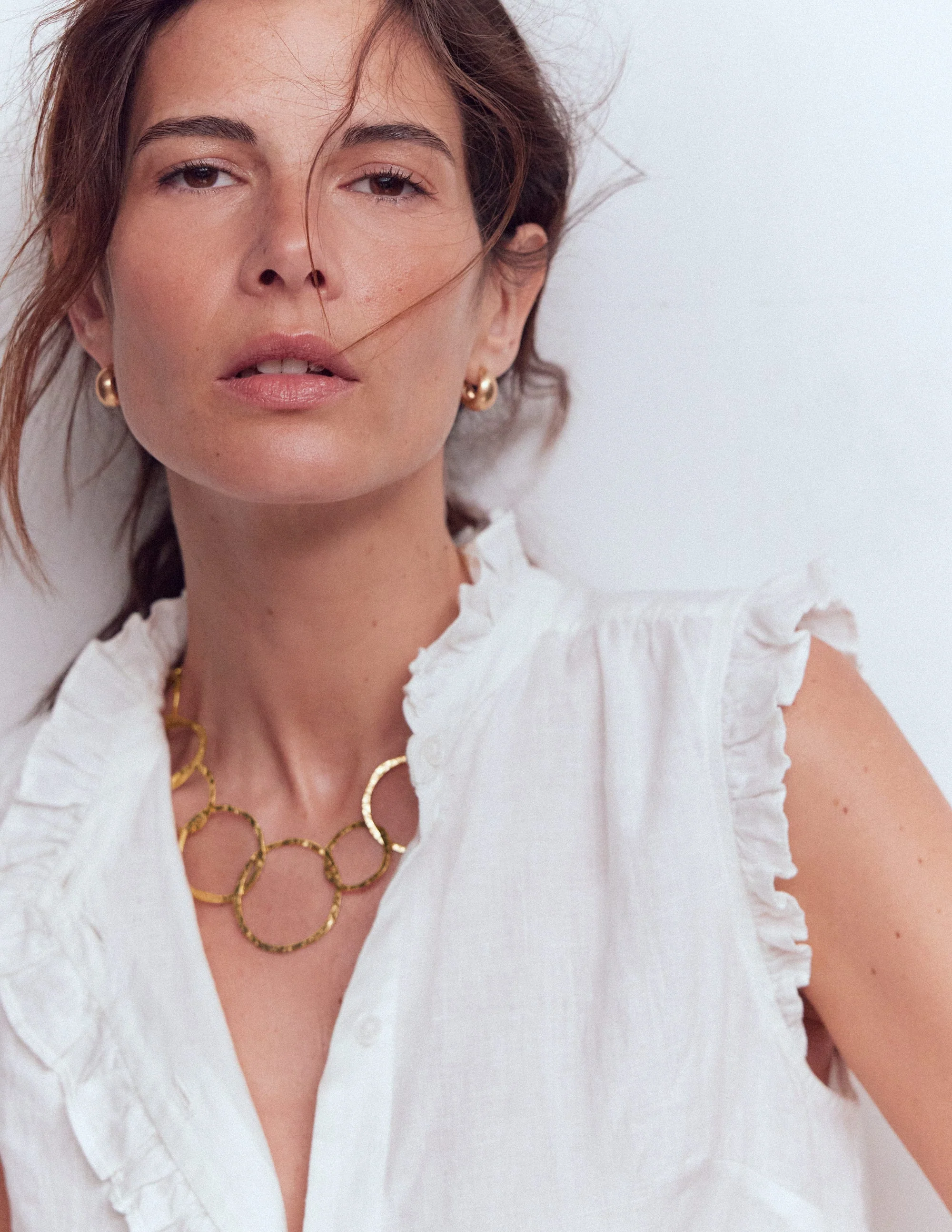 Statement-Halskette mit Kreiselementen-Goldfarbe