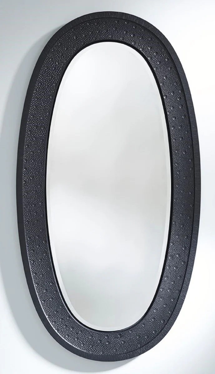 Luxury mirror black 89 x 5 x H. 170 cm - Elegant oval wall mirror - Cloakroom mirror - Living room mirror - Luxury decorative accessories