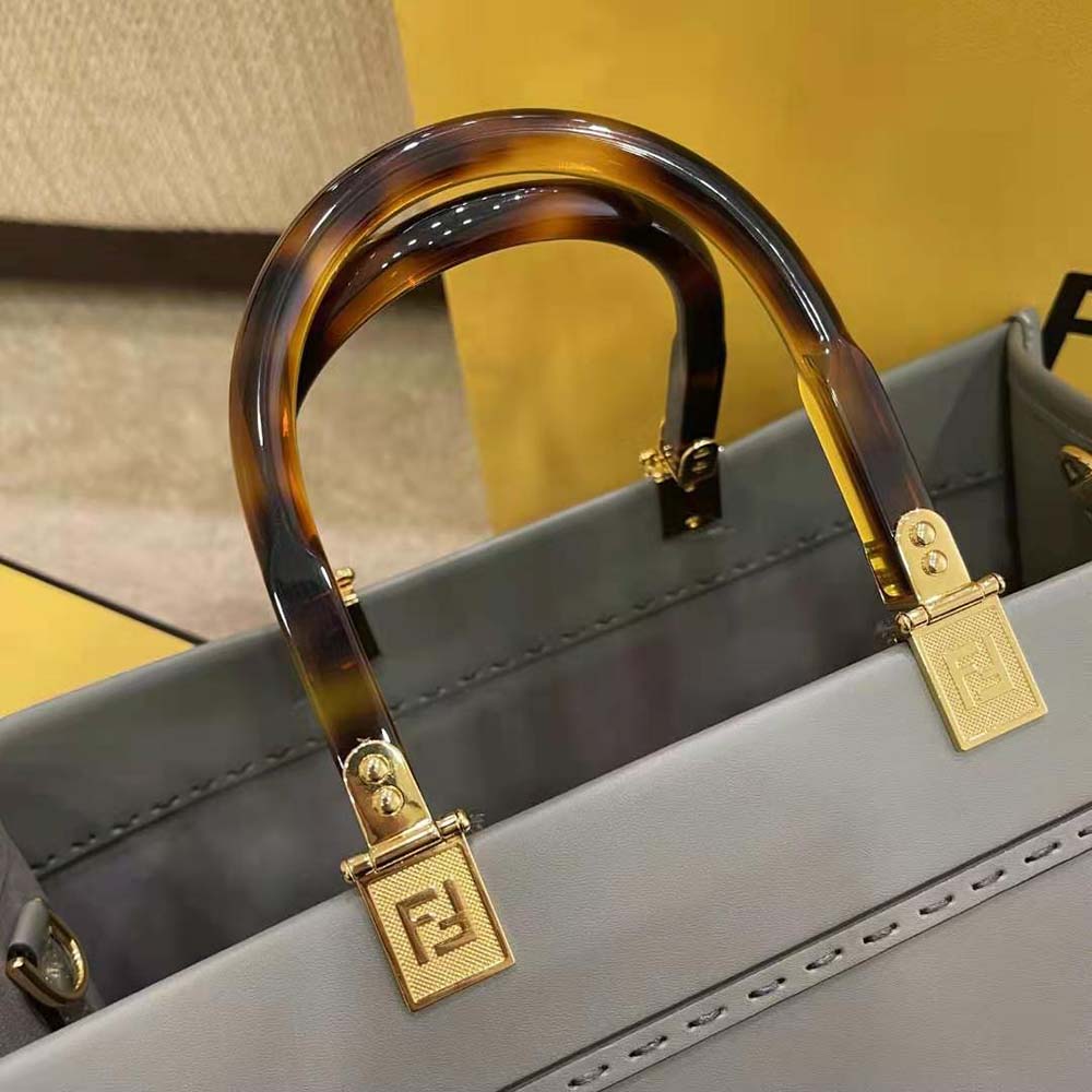Fd Women Sunshine Medium Leather Shopper-Grey - Top Club