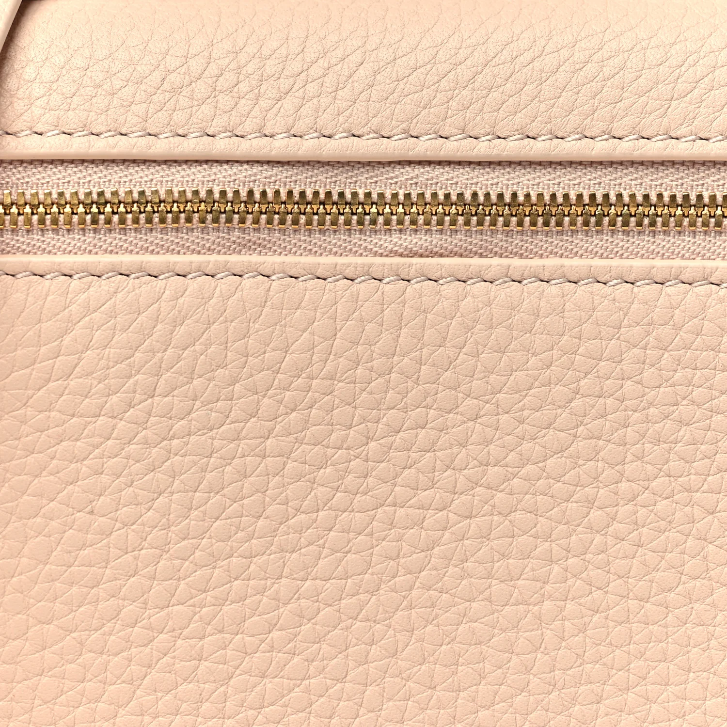 Grained Calfskin Extra Pocket Mini Pouch Creamed Honey - Top Club